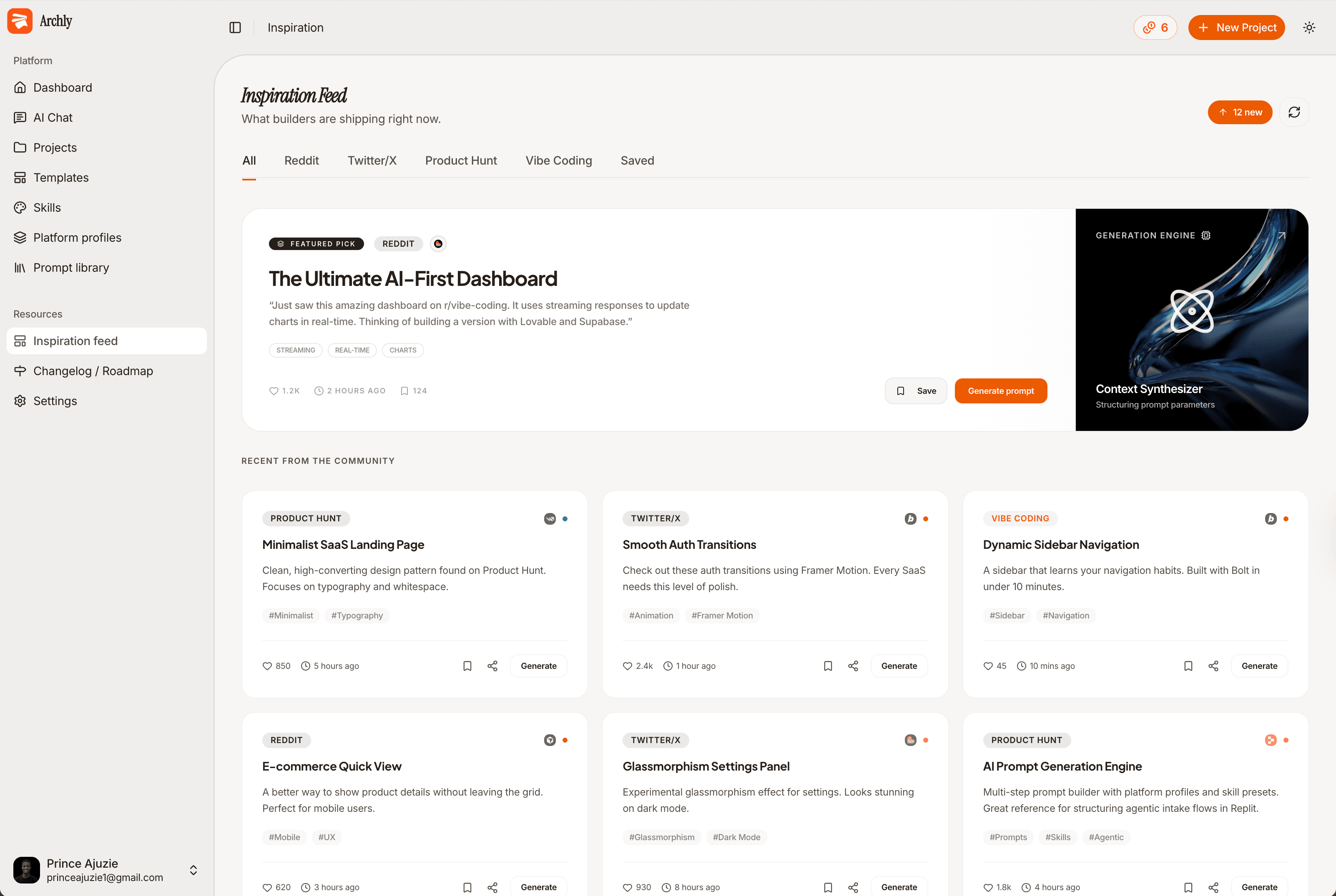 Archly inspiration feed